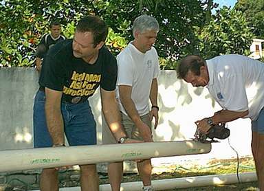 New gutter being prepared