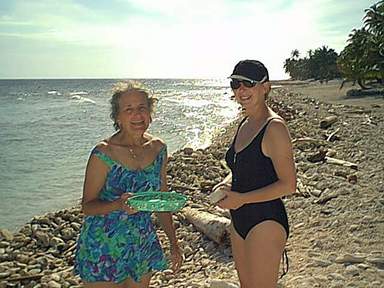 Dot and Pam, comparing their finds