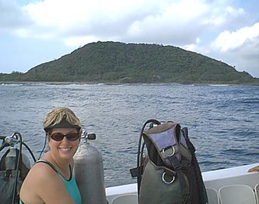 Mary on the way to the dive site