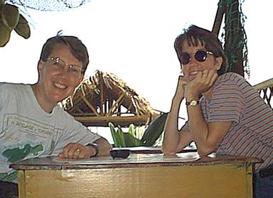 Two customers enjoy their first lunch 