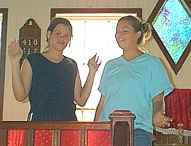 Dana and Tiffany rehearse