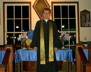 Rev. Bennett before the 7:00pm service