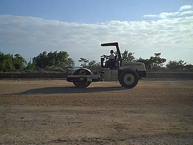 Grading and widening the landing strip