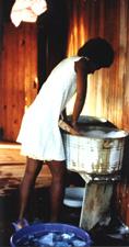 Woman washing clothes